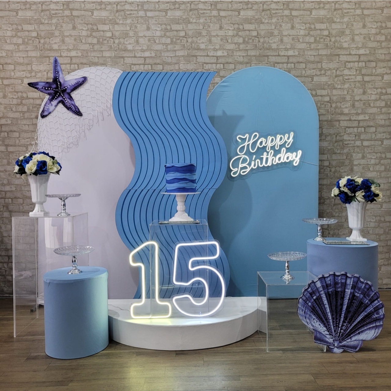 Alugue Tema Para Festa Decoração Happy Fundo Do Mar ( Modelo 8 ) - Tallentos Decorações 