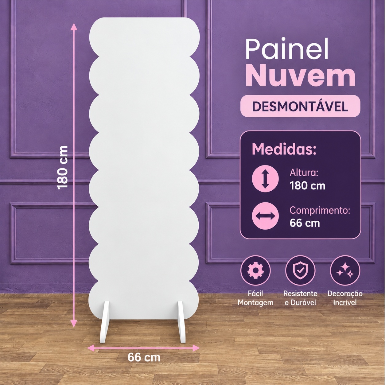 Alugue Painel Nuvem Branco - Tallentos Decorações 