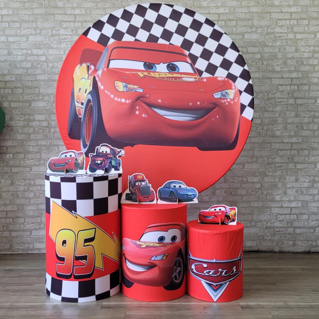 Alugue Tema Para Festa Decoração Relâmpago Mcqueen Tecido ( Modelo 1 ) - Tallentos Decorações 