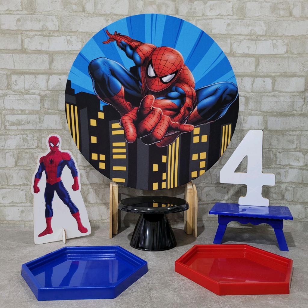 Alugue Tema Para Festa Na Mesa Decoração Homem Aranha - Tallentos Decorações 