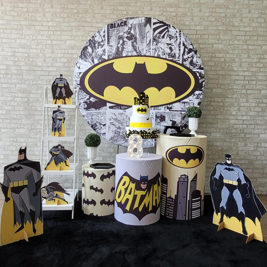 Alugue Tema Para Festa Decoração Batman Tecido ( Modelo 2 ) - Tallentos Decorações 