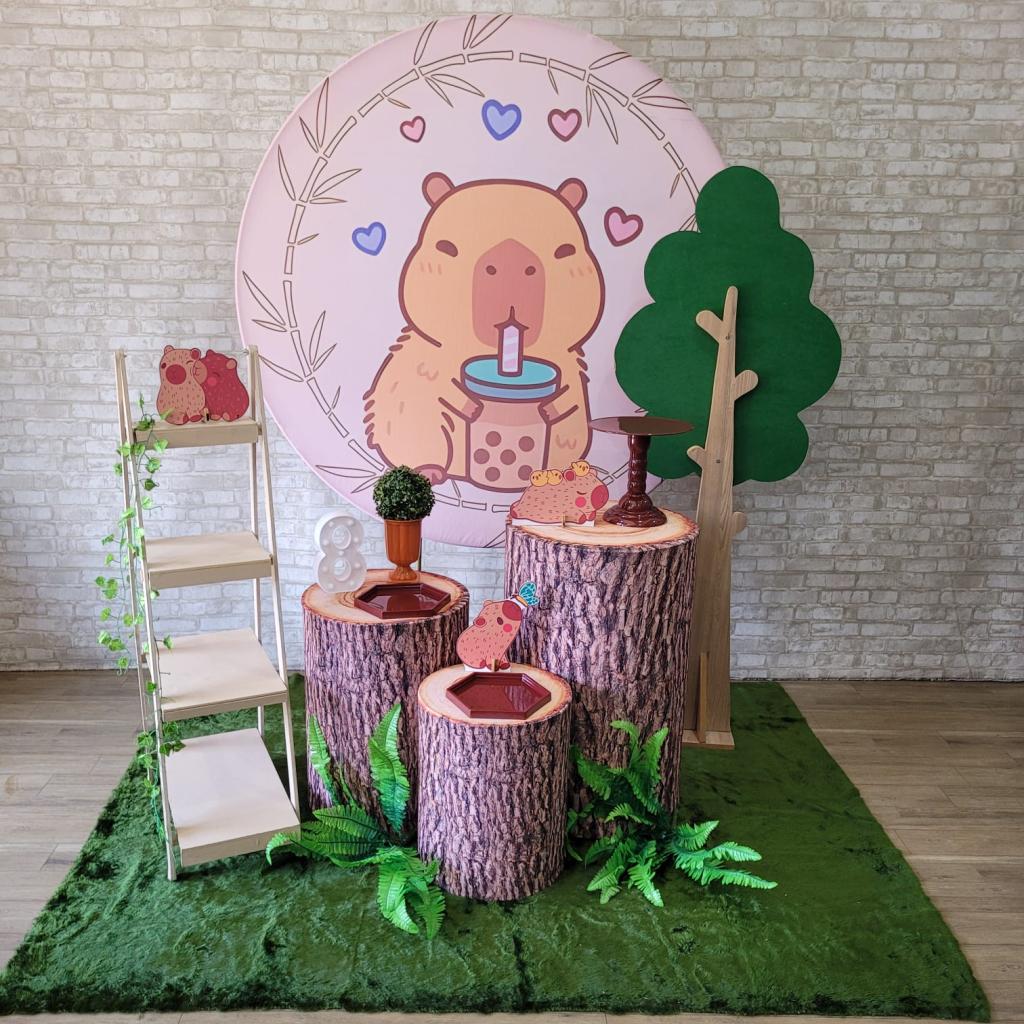 Alugue Tema Para Festa Decoração Capivara Tecido ( Modelo 2 ) - Tallentos Decorações 