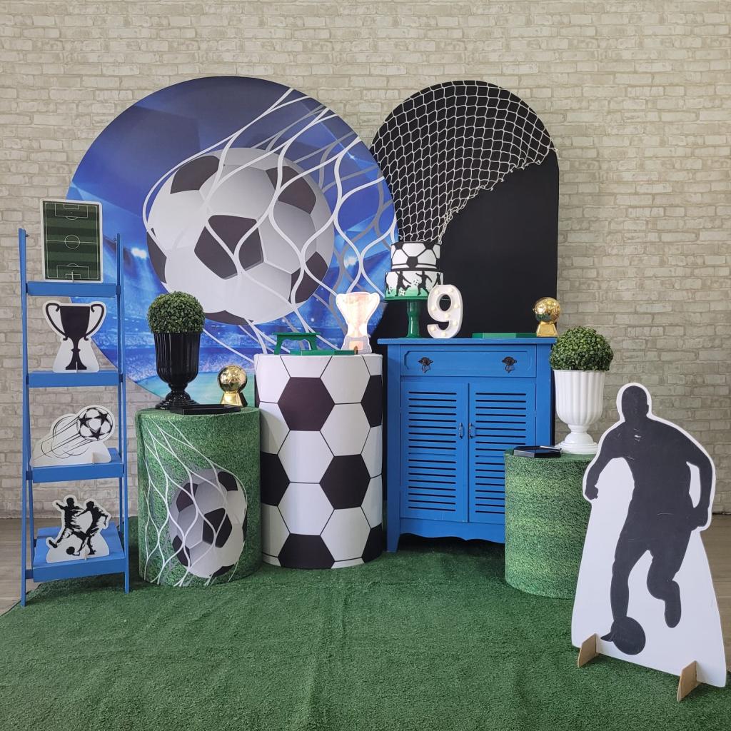Alugue Tema Para Festa Decoração Futebol Tecido ( Modelo 3 ) - Tallentos Decorações 