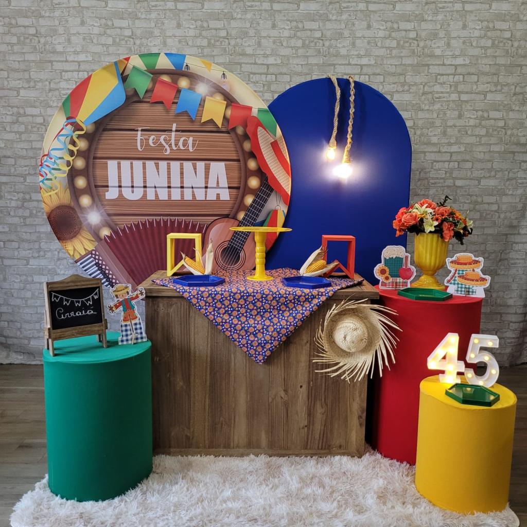 Alugue Tema Para Festa Decoração Junina Tecido ( Modelo 07 ) - Tallentos Decorações 
