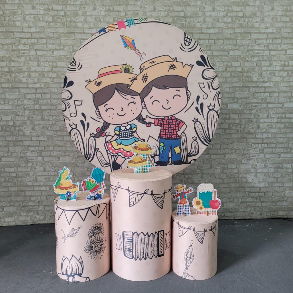 Alugue Tema Para Festa Decoração Junina Tecido ( Modelo 11 ) - Tallentos Decorações 