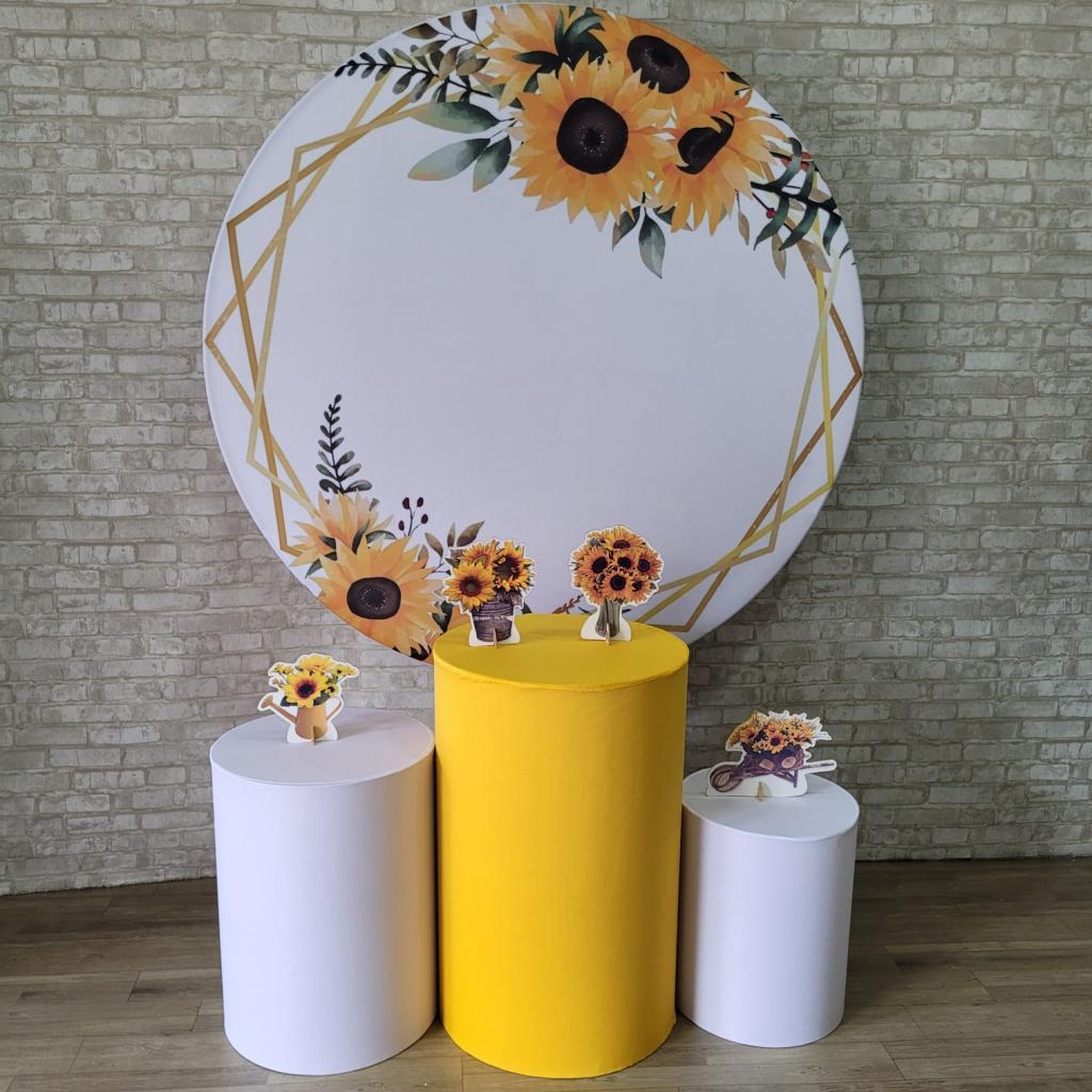 Alugue Tema Para Festa Decoração Girassol Tecido ( Modelo 1 ) - Tallentos Decorações 
