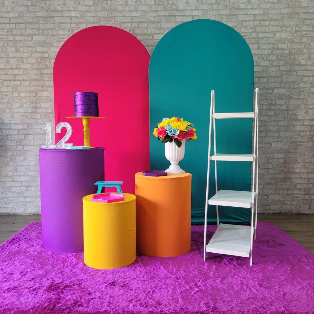 Alugue Tema Para Festa Decoração Colorida Tecido ( Modelo 1 ) - Tallentos Decorações 