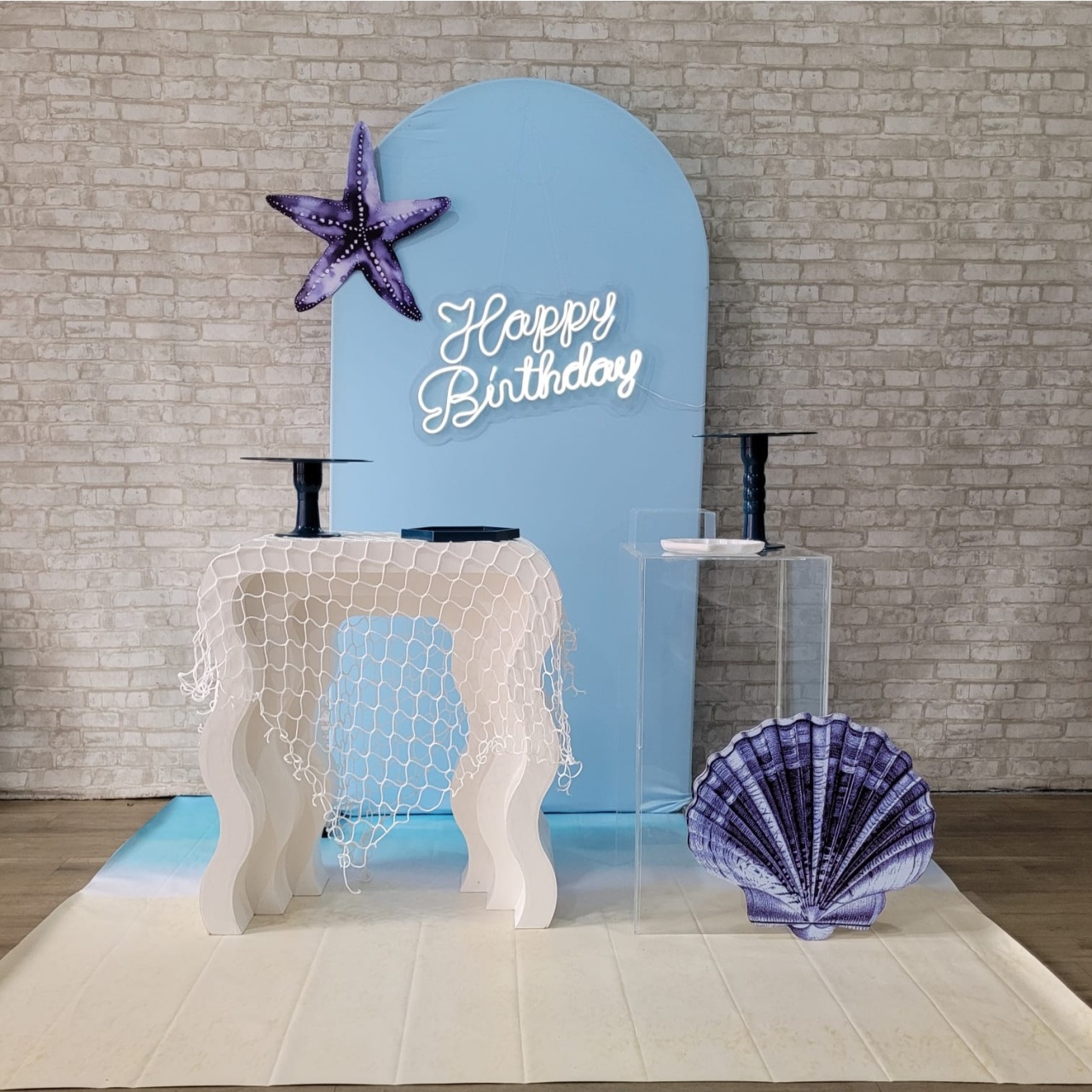 Alugue Tema Para Festa Decoração Happy Fundo Do Mar ( Modelo 7 ) - Tallentos Decorações 