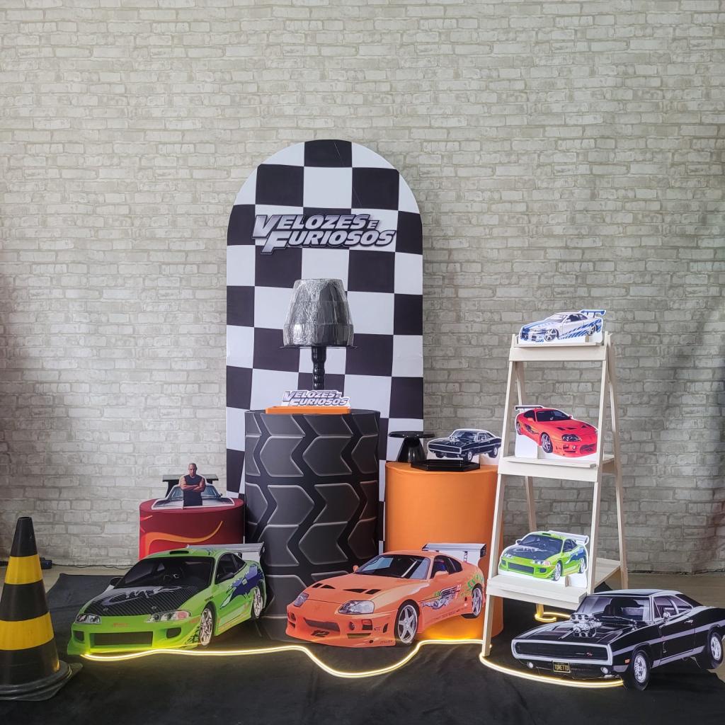 Alugue Tema Para Festa Decoração Velozes E Furiosos Modelo Personalizado Tecido - Tallentos Decorações 