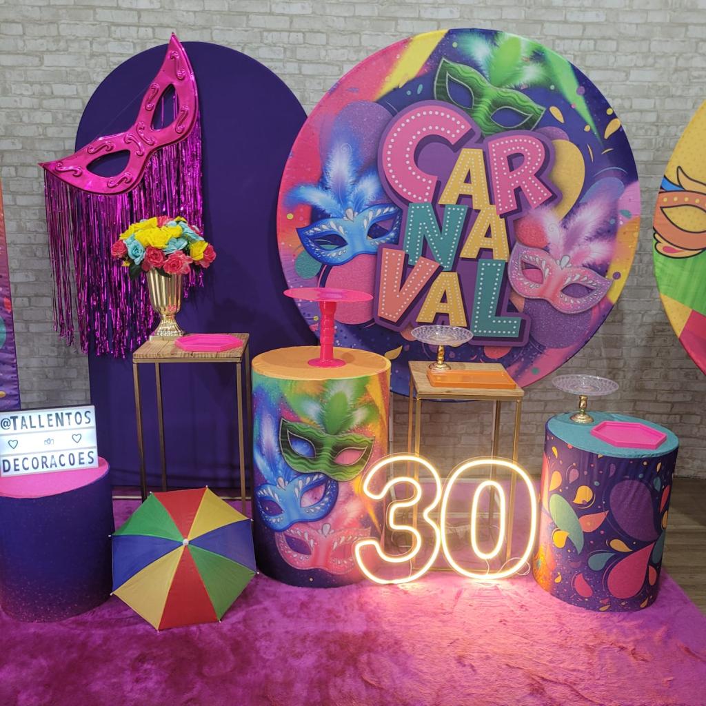 Alugue Tema Para Festa Decoração Carnaval Tecido ( Modelo 6 ) - Tallentos Decorações 