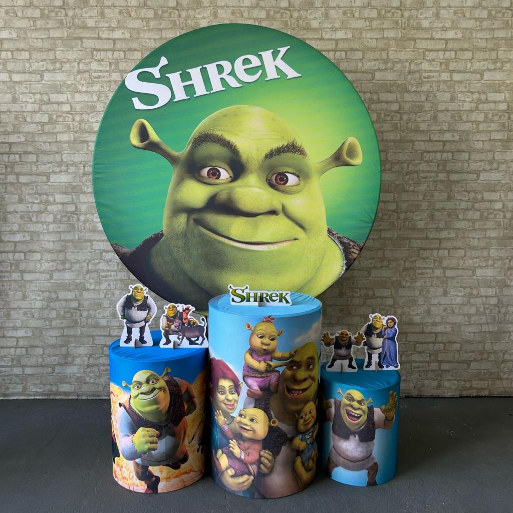 Alugue Tema Para Festa Decoração Shrek Tecido ( Modelo 1 ) - Tallentos Decorações 