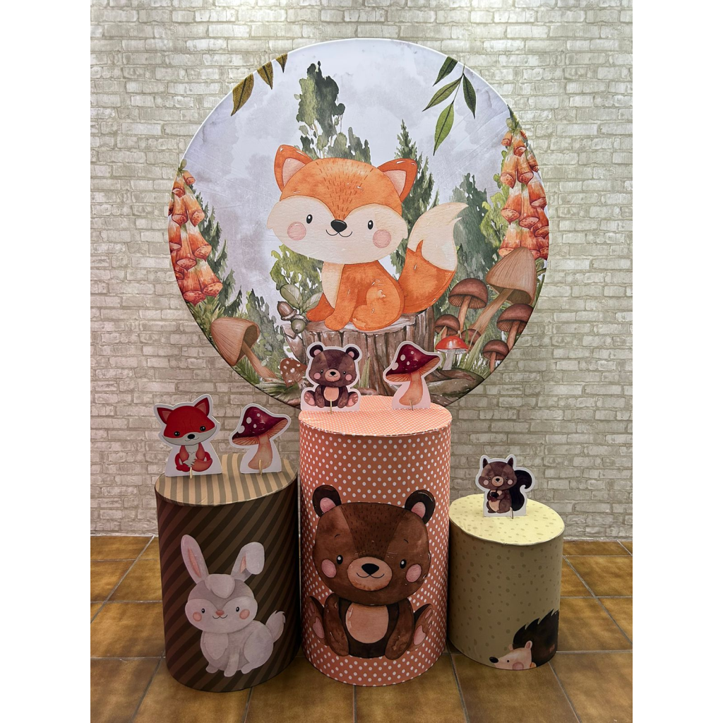 Alugue Tema Para Festa Decoração Bosque Encantado Tecido ( Modelo 1 ) - Tallentos Decorações 