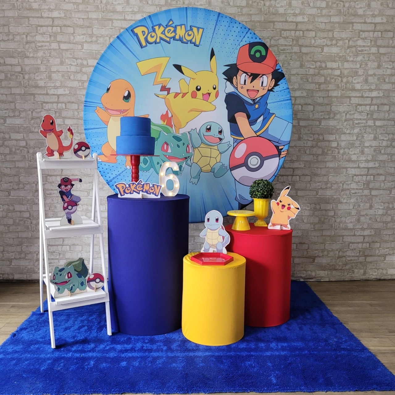 Alugue Tema Para Festa Decoração Pokémon Tecido ( Modelo 2 ) - Tallentos Decorações 