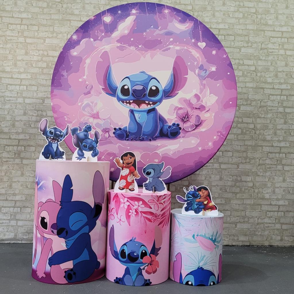 Alugue Tema Para Festa Decoração Lilo Stitch Tecido ( Modelo 5 ) - Tallentos Decorações 