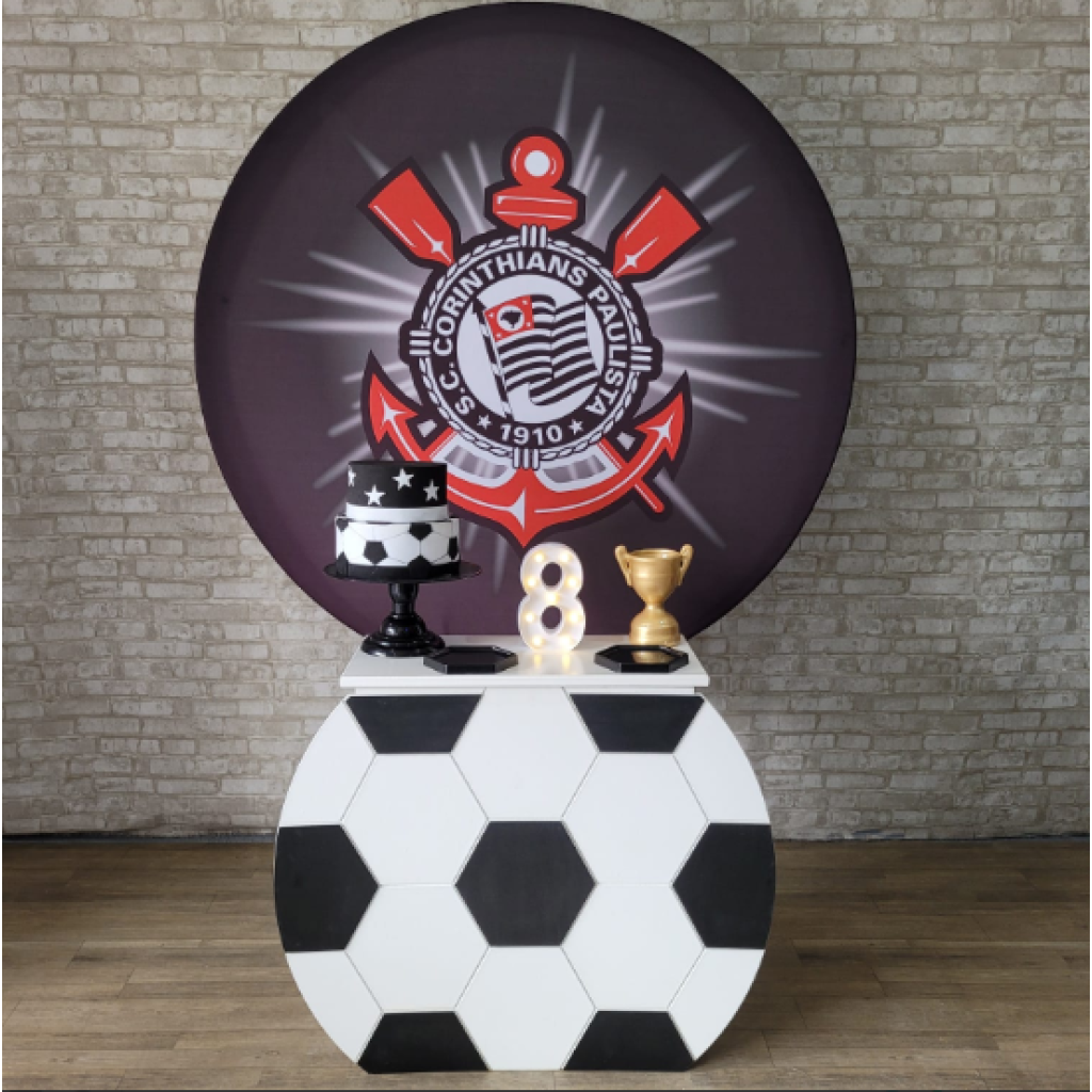 Alugue Tema Para Festa Decoração Corinthians Tecido ( Modelo 2 ) - Tallentos Decorações 