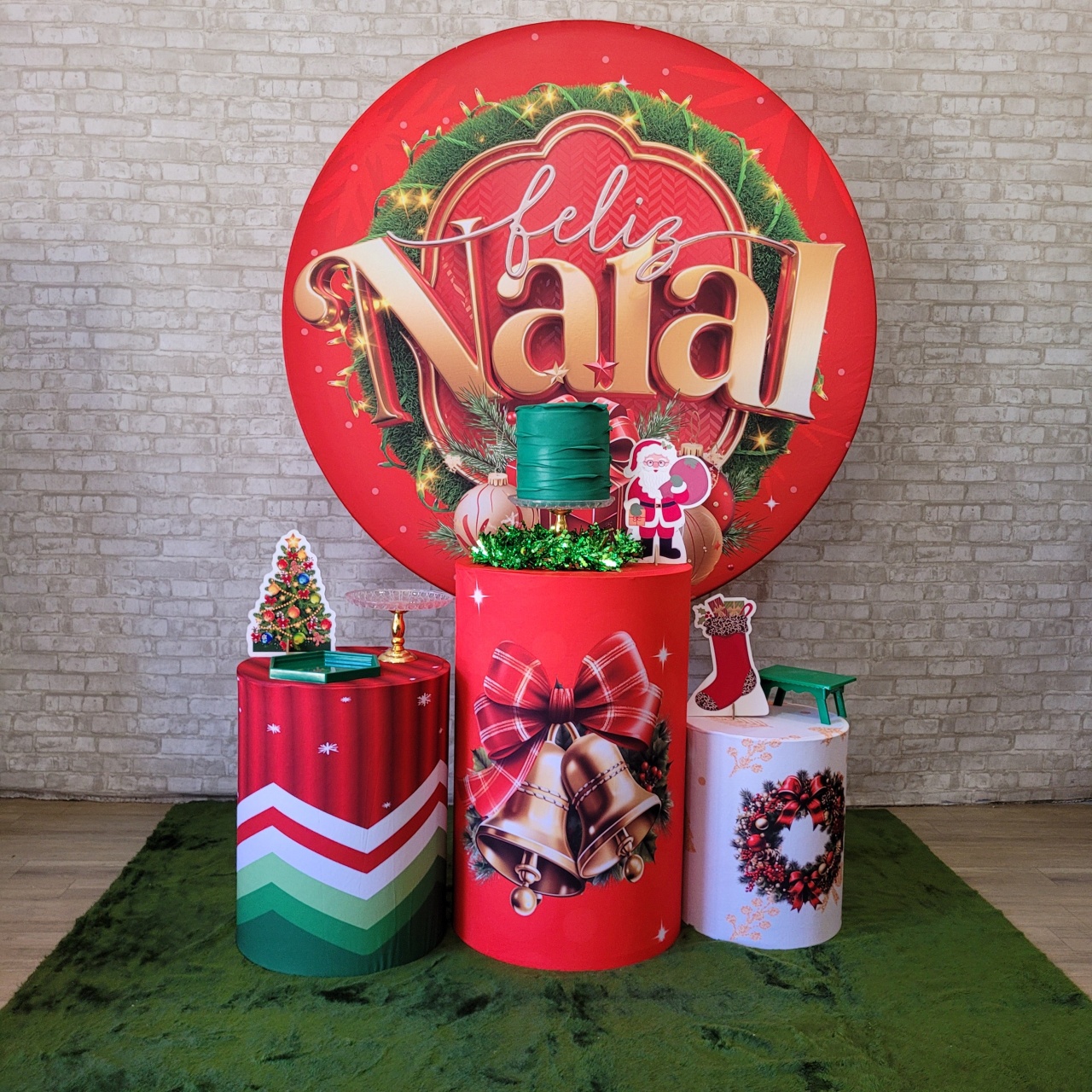 Alugue Tema Para Festa Decoração Natal Tecido ( Modelo 16 ) - Tallentos Decorações 
