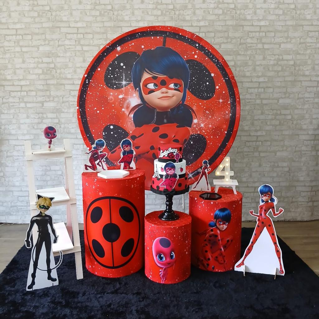 Alugue Tema Para Festa Decoração Lady Bug Tecido ( Modelo 3 ) - Tallentos Decorações 