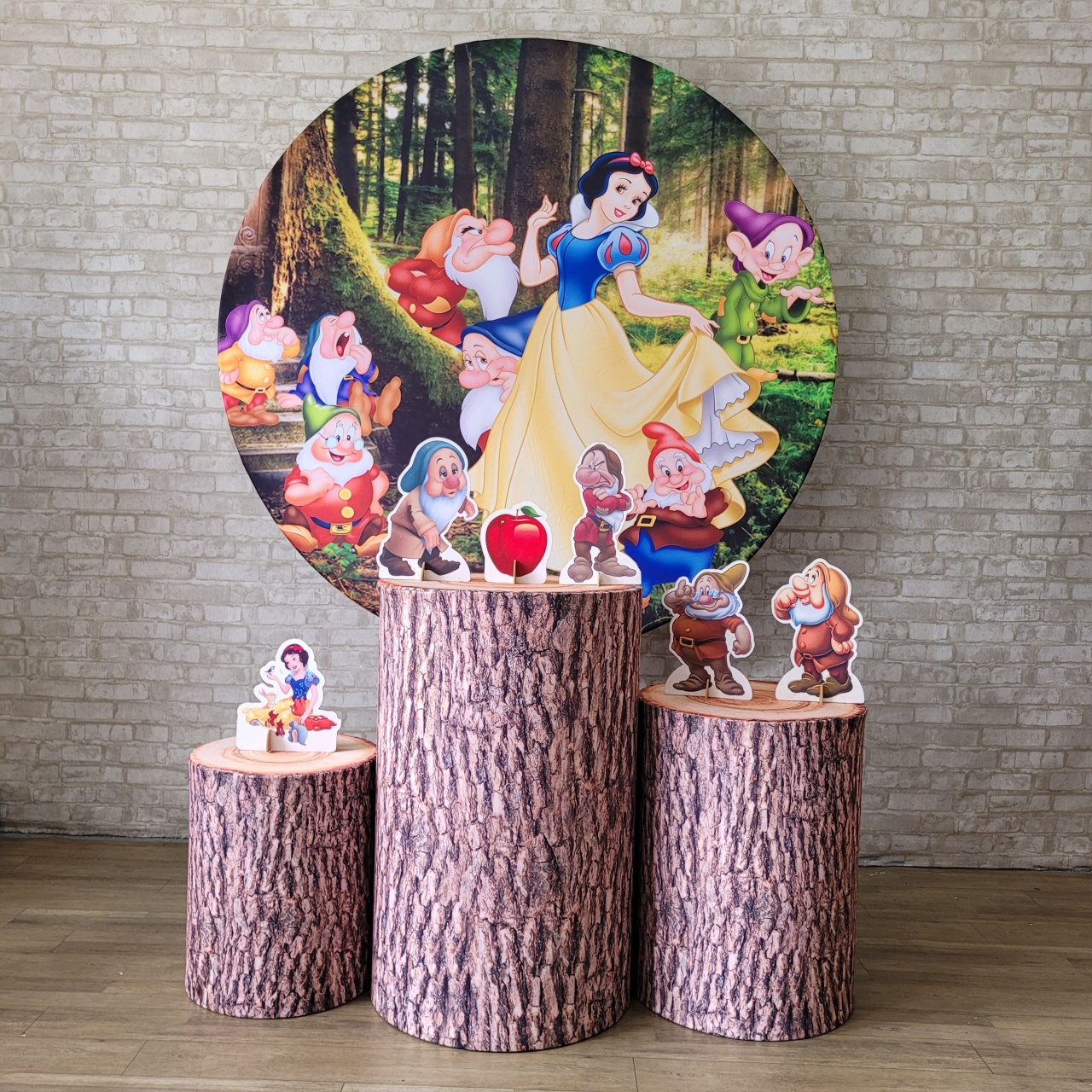 Alugue Tema Para Festa Decoração Branca de Neve Tecido ( Modelo 1 ) - Tallentos Decorações 