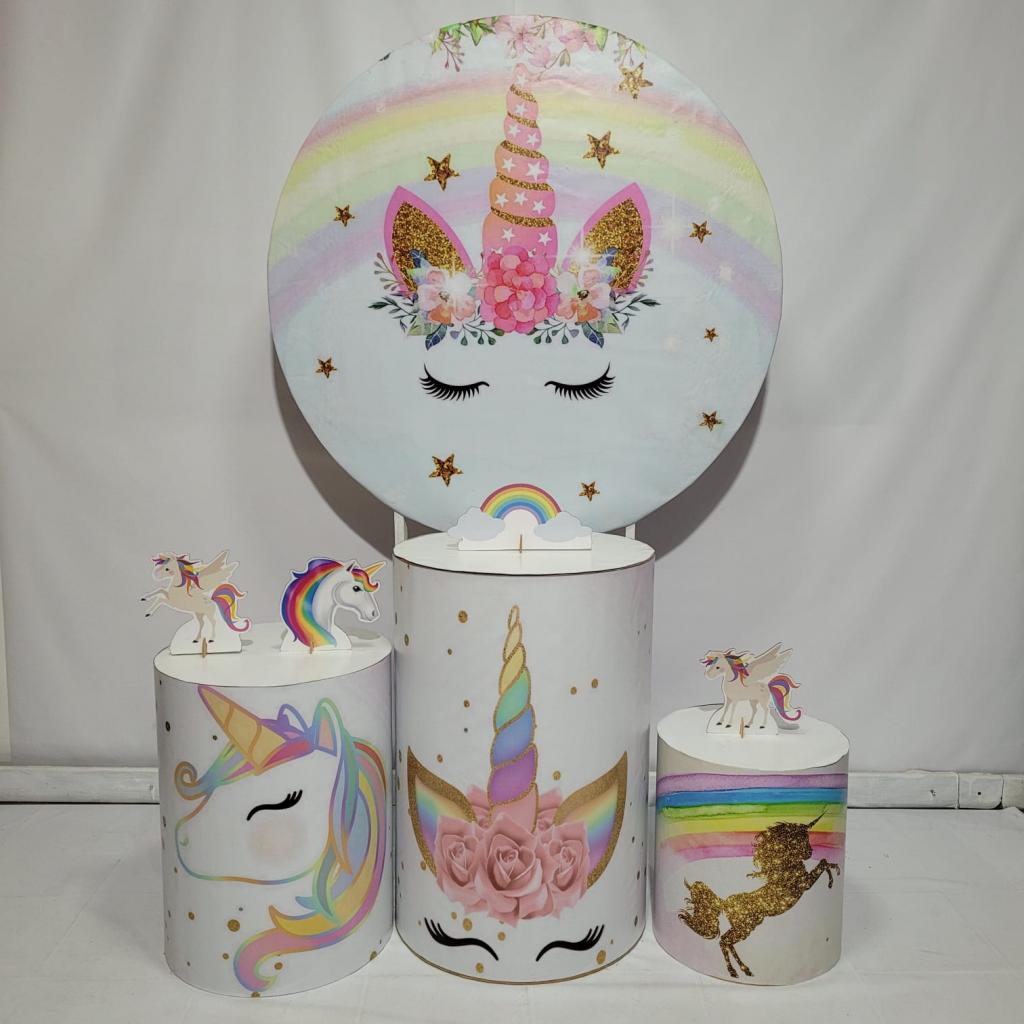 Alugue Tema Para Festa Decoração Unicórnio Banner ( Modelo 1 ) - Tallentos Decorações 
