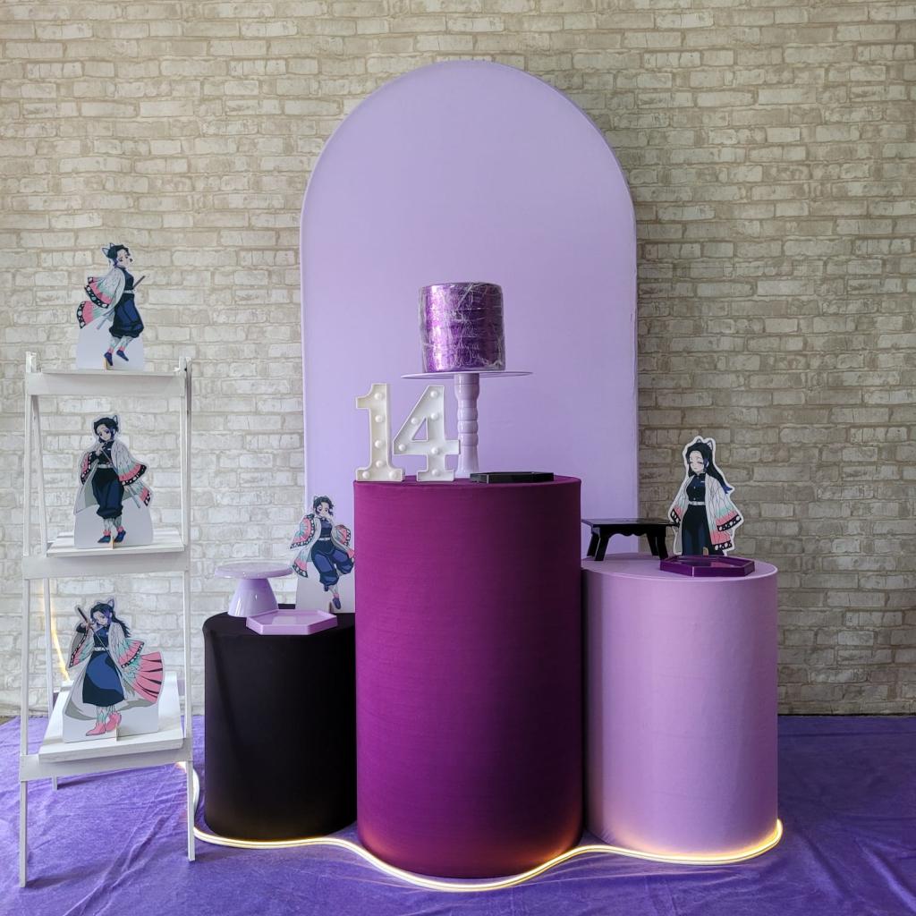 Alugue Tema Para Festa Decoração Shinobu Modelo Personalizado Tecido ( Modelo 1 ) - Tallentos Decorações 
