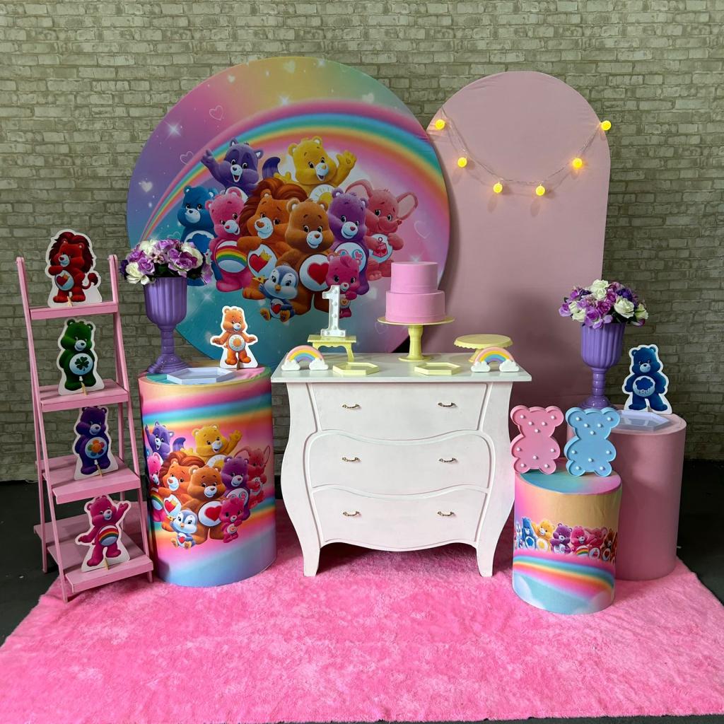Alugue Tema Para Festa Decoração Ursinhos Carinhosos Tecido ( Modelo 4 ) - Tallentos Decorações 