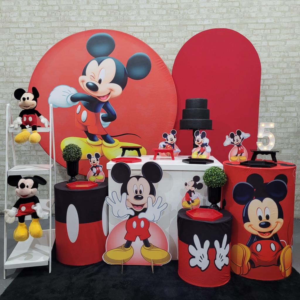 Alugue Tema Para Festa Decoração Mickey Tecido ( Modelo 3 ) - Tallentos Decorações 