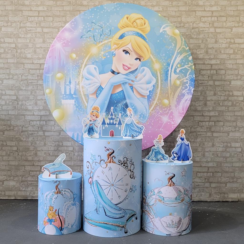 Alugue Tema Para Festa Decoração Cinderela Tecido ( Modelo 3 ) - Tallentos Decorações 