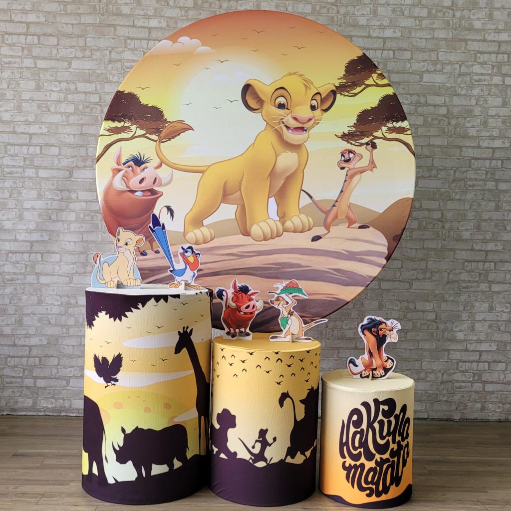 Alugue Tema Para Festa Decoração Rei Leão Tecido ( Modelo 1 ) - Tallentos Decorações 