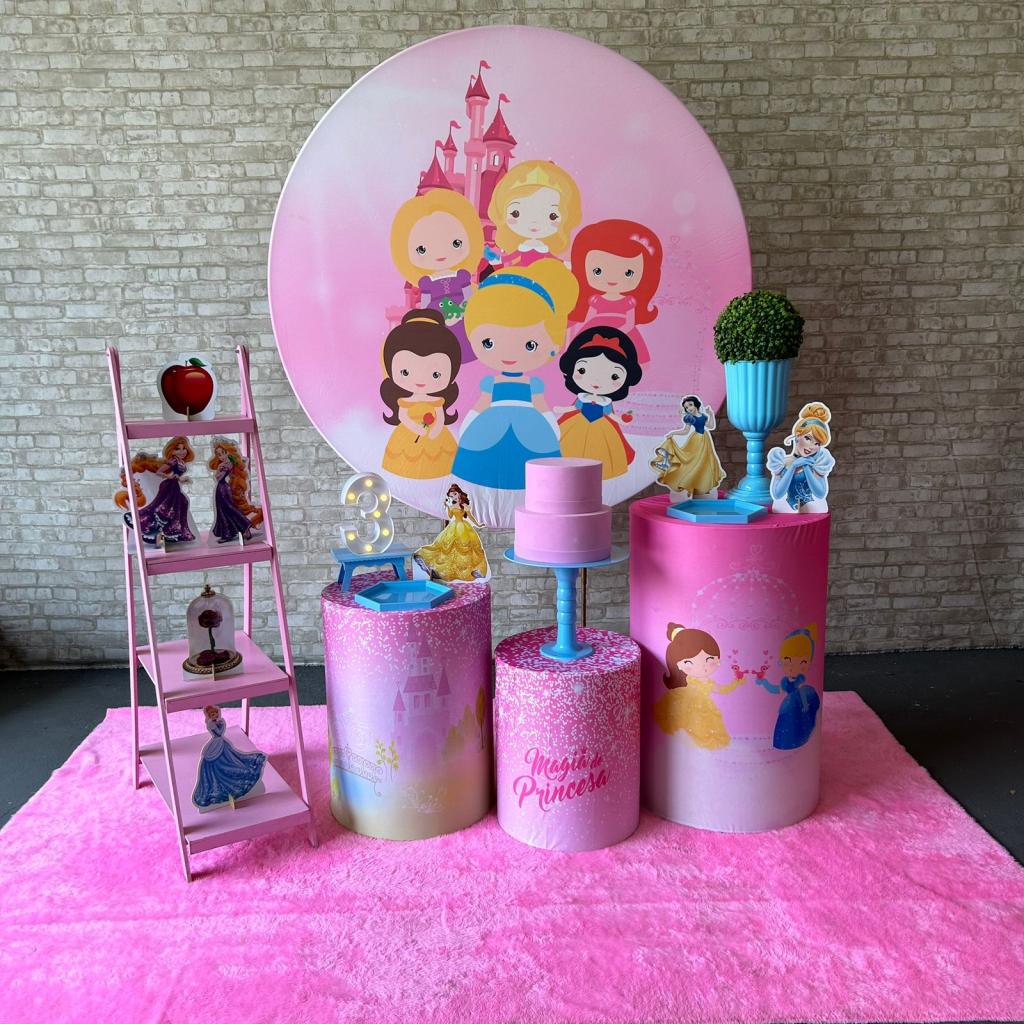 Alugue Tema Para Festa Decoração Princesas Baby Tecido ( Modelo 2 ) - Tallentos Decorações 