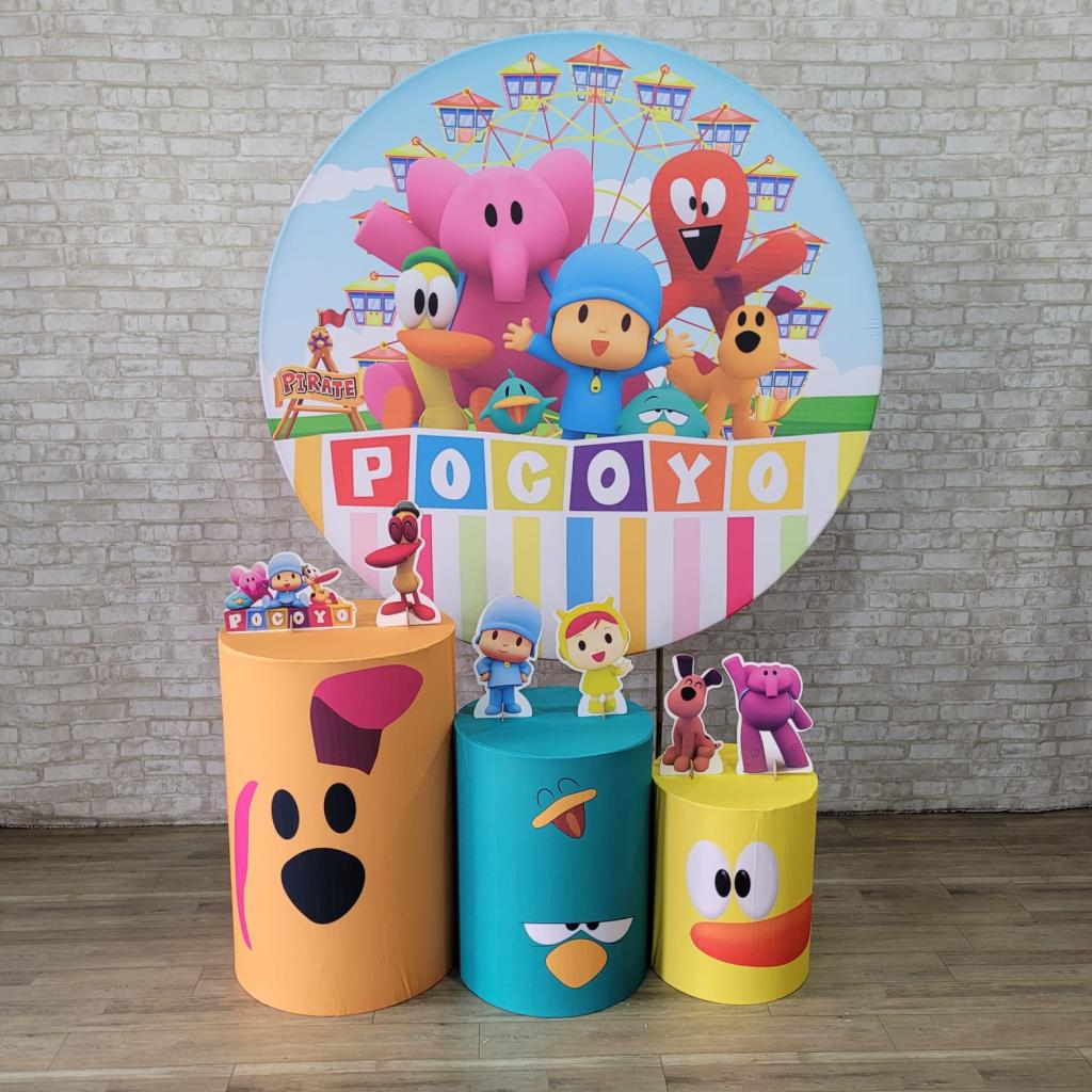 Alugue Tema Para Festa Decoração Pocoyo Tecido ( Modelo 1 ) - Tallentos Decorações 