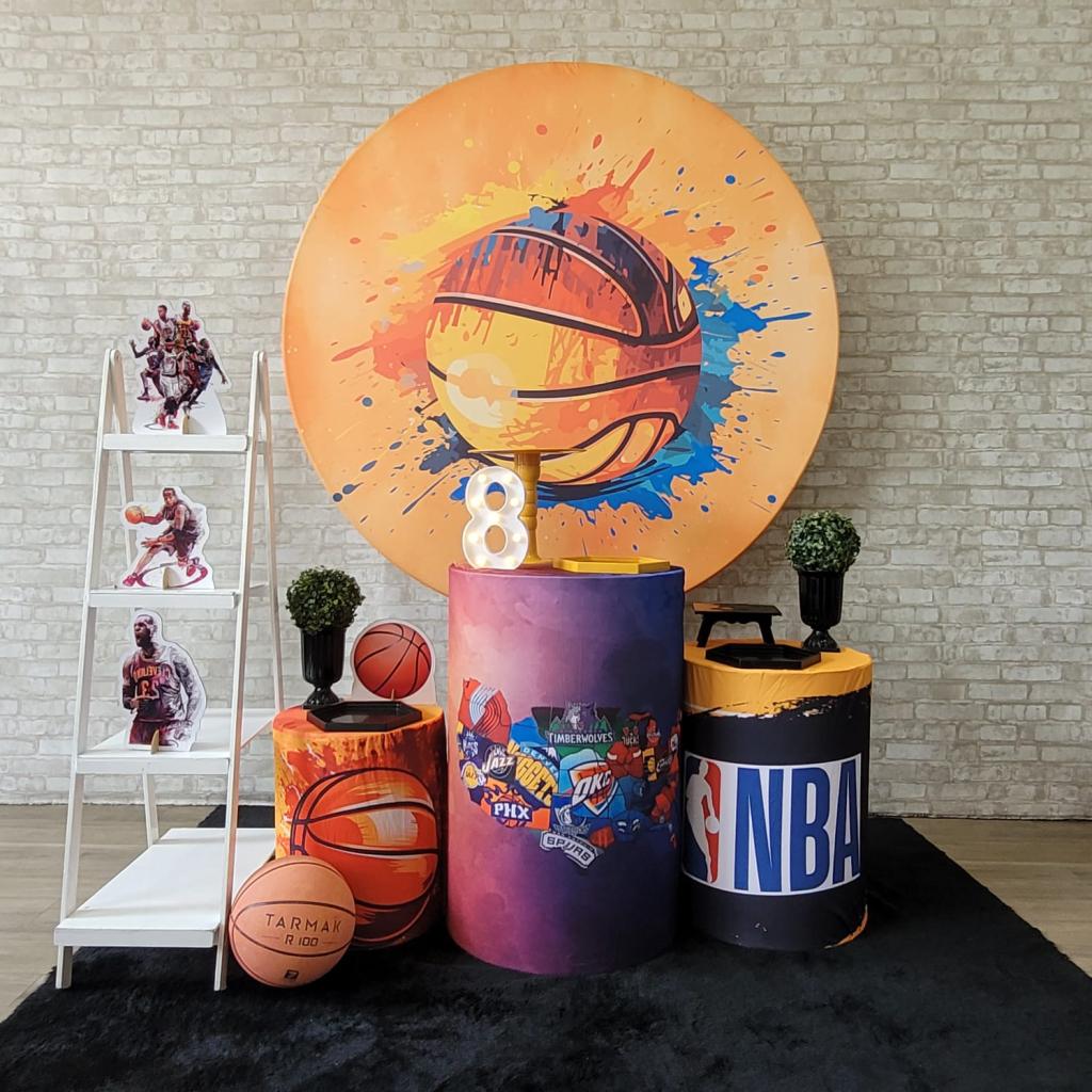 Alugue Tema Para Festa Decoração Basquete Tecido ( Modelo 2 ) - Tallentos Decorações 