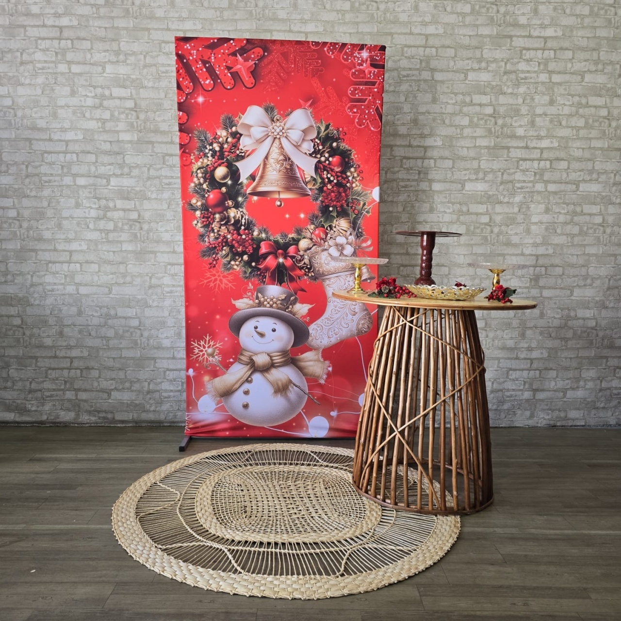 Alugue Tema Para Festa Decoração Natal Tecido ( Modelo 19 ) - Tallentos Decorações 