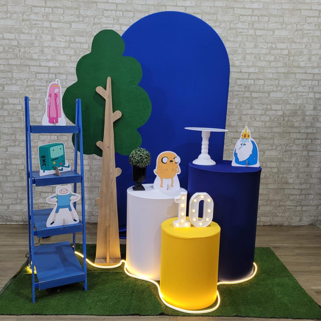 Alugue Tema Para Festa Decoração Hora de Aventura Modelo Personalizado Tecido - Tallentos Decorações 