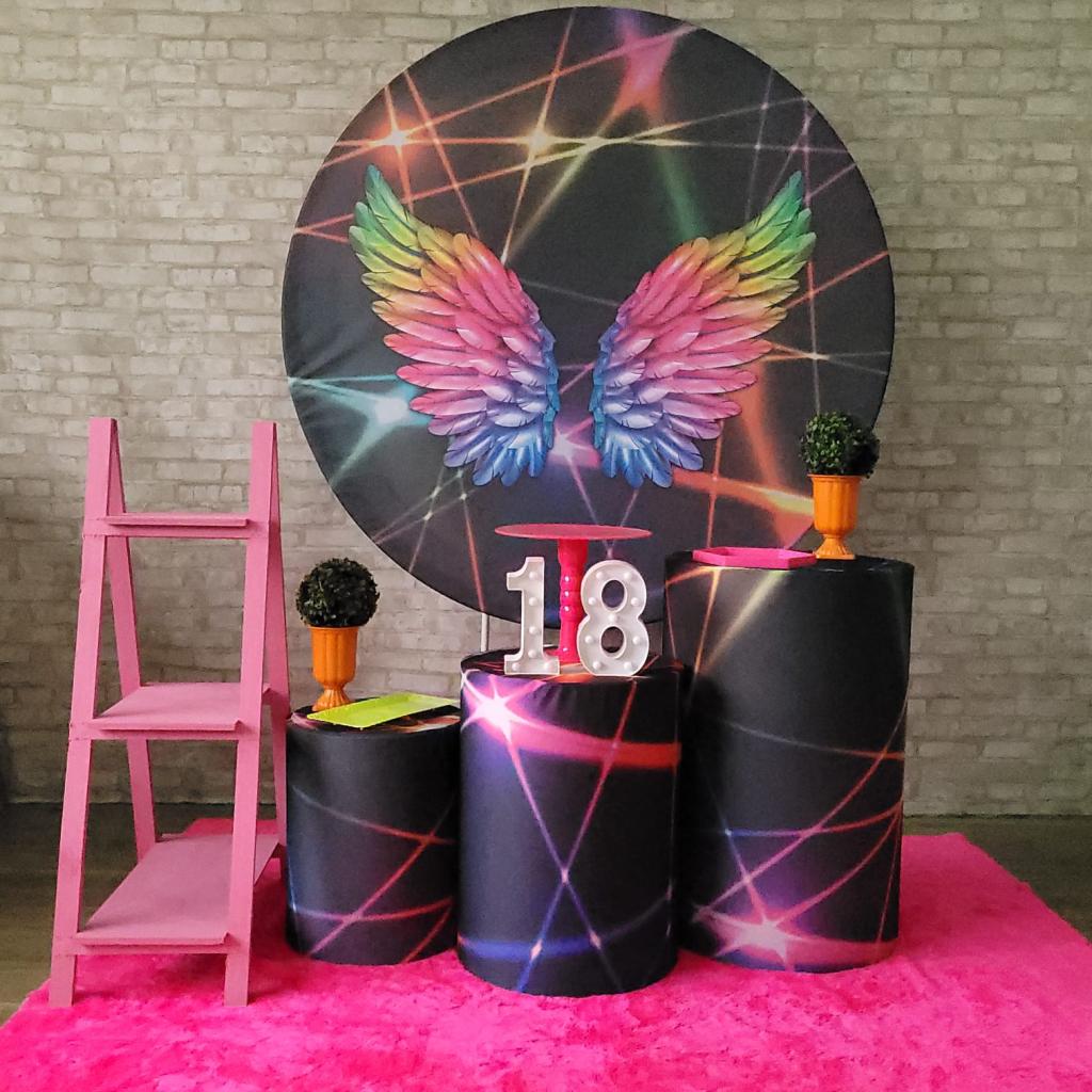 Alugue Tema Para Festa Decoração Neon Tecido ( Modelo 2 ) - Tallentos Decorações 