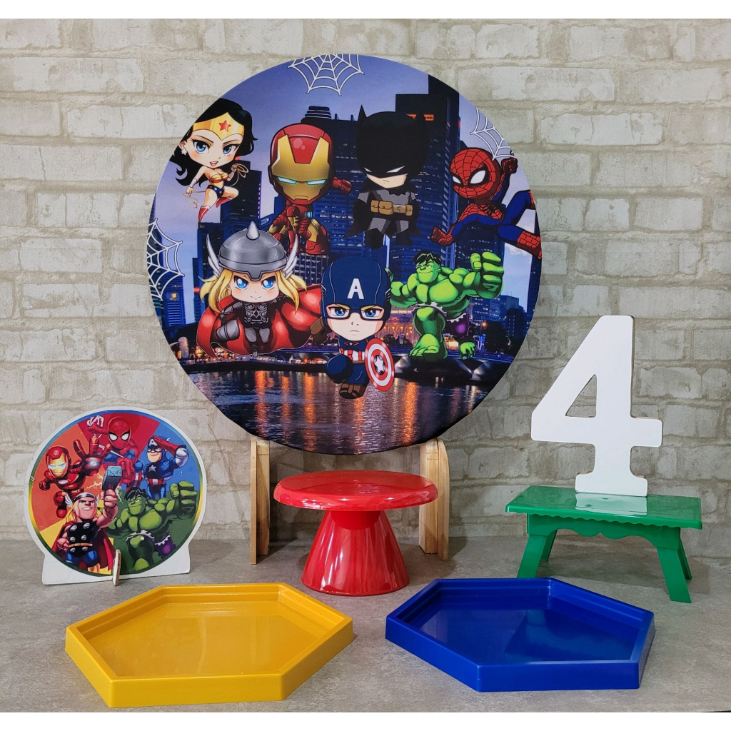 Alugue Tema Para Festa Na Mesa Decoração Heróis Baby - Tallentos Decorações 