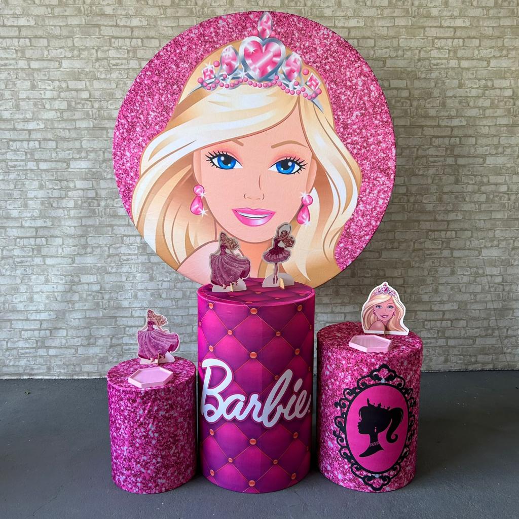 Alugue Tema Para Festa Decoração Barbie Tecido ( Modelo 4 ) - Tallentos Decorações 