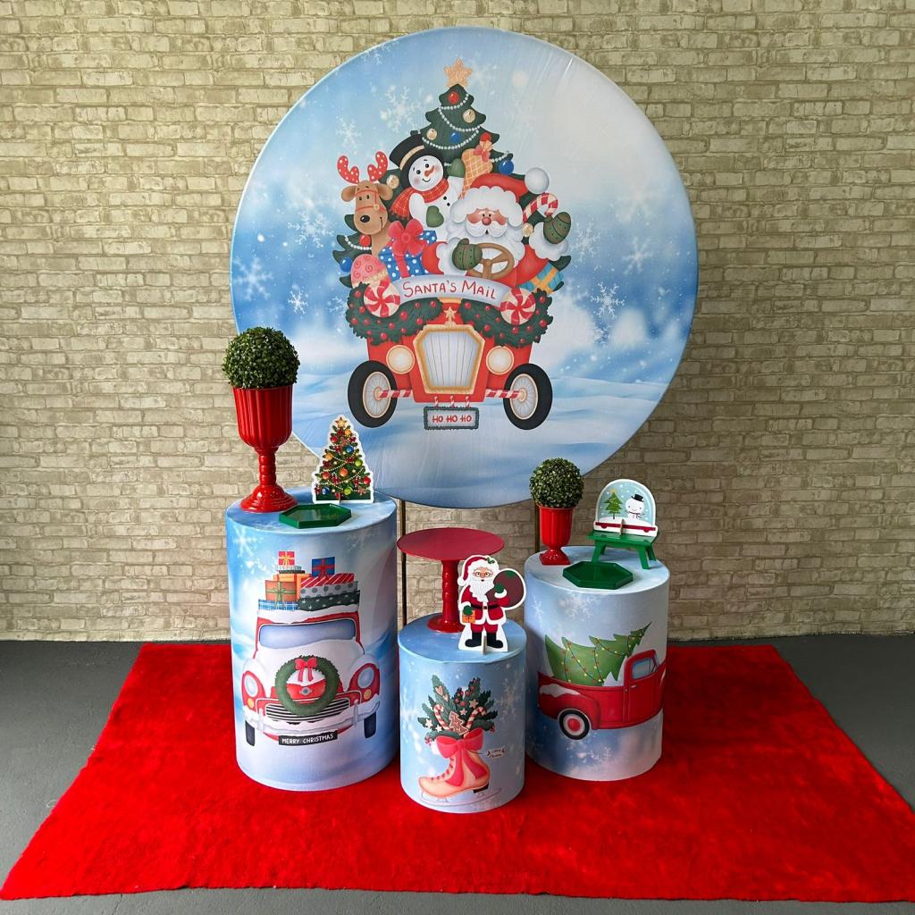 Alugue Tema Para Festa Decoração Natal Tecido ( Modelo 10 ) - Tallentos Decorações 