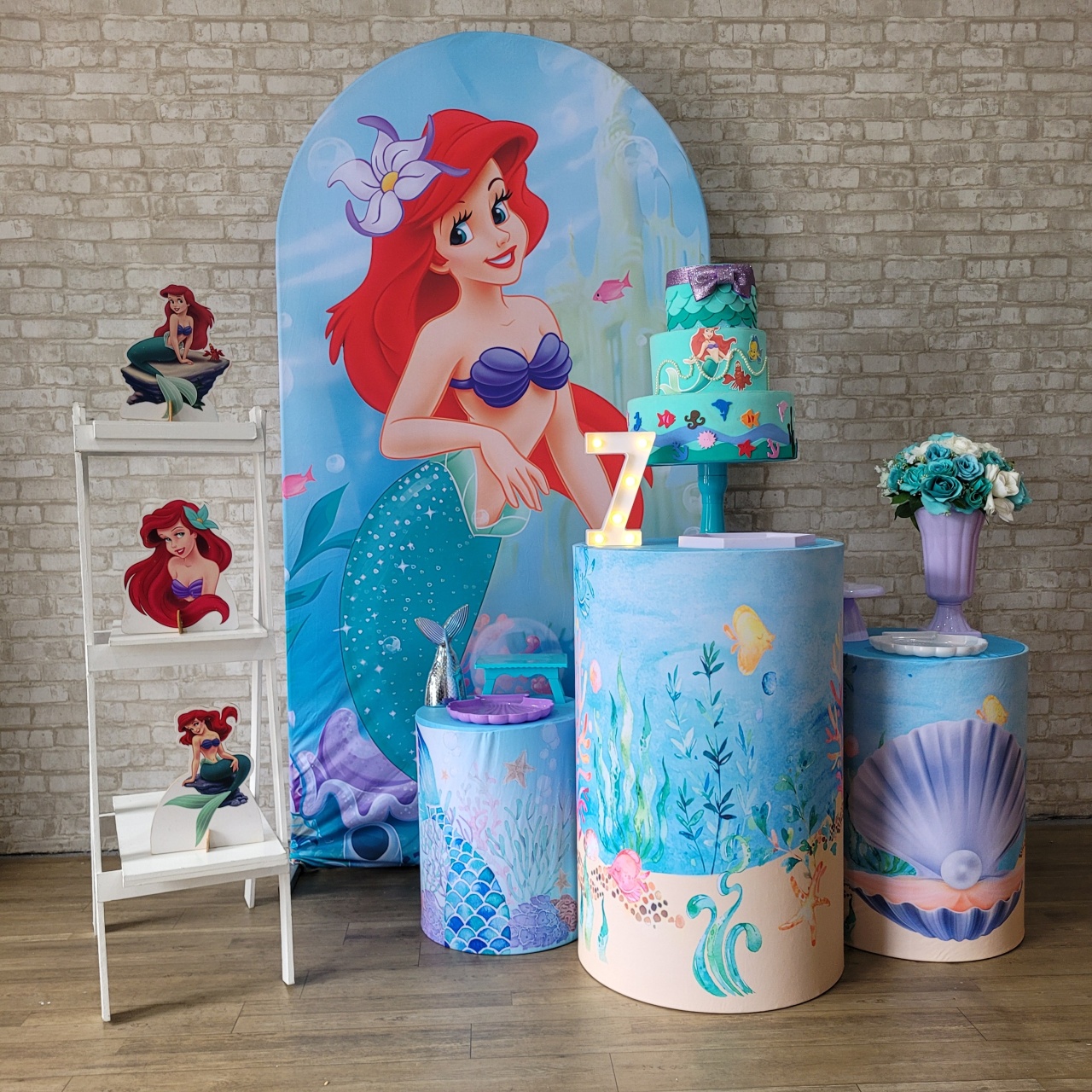 Alugue Tema Para Festa Decoração Ariel Tecido ( Modelo 2 ) - Tallentos Decorações 