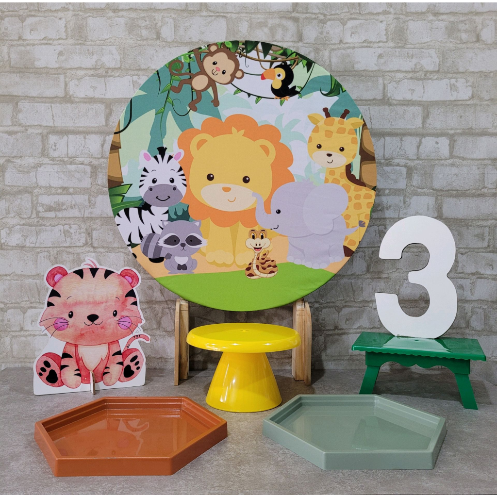 Alugue Tema Para Festa Na Mesa Decoração Safari ( Modelo 1 ) - Tallentos Decorações 