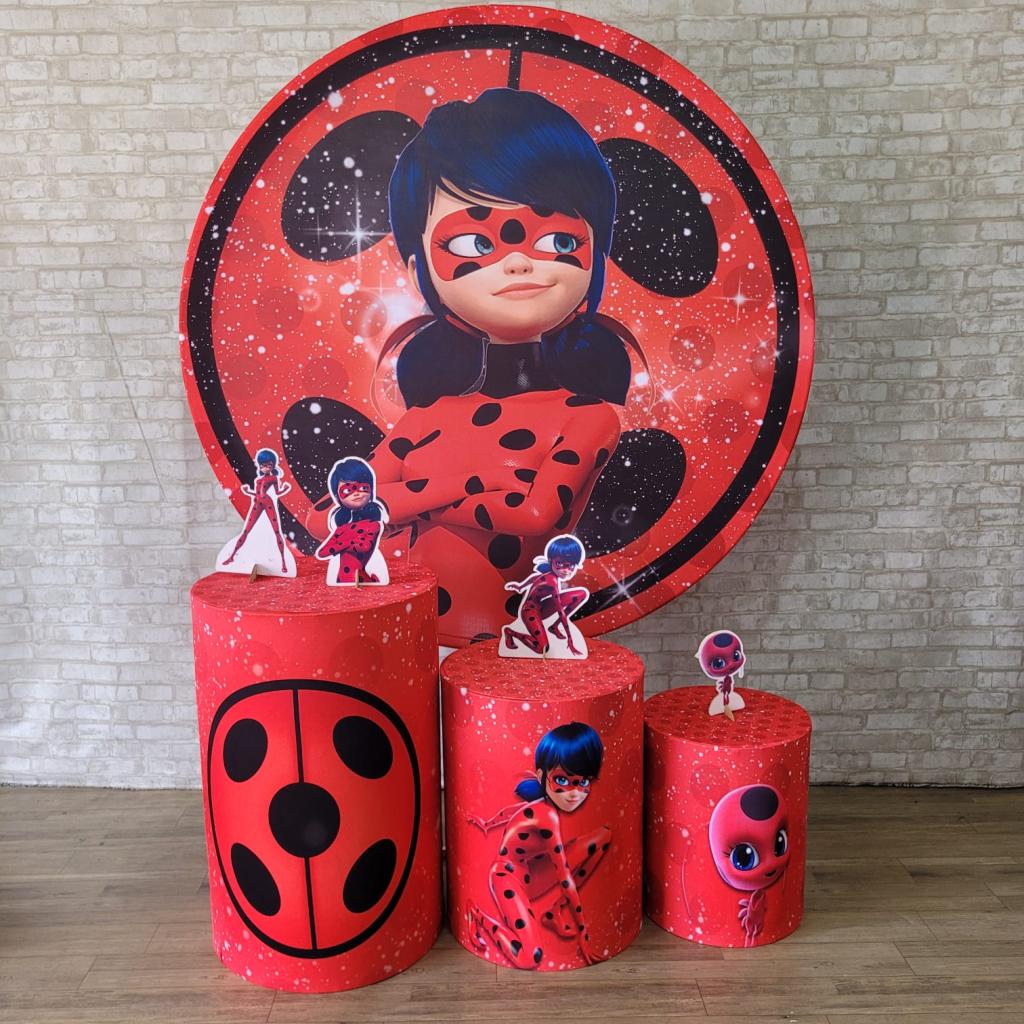Alugue Tema Para Festa Decoração Lady Bug Tecido ( Modelo 2 ) - Tallentos Decorações 