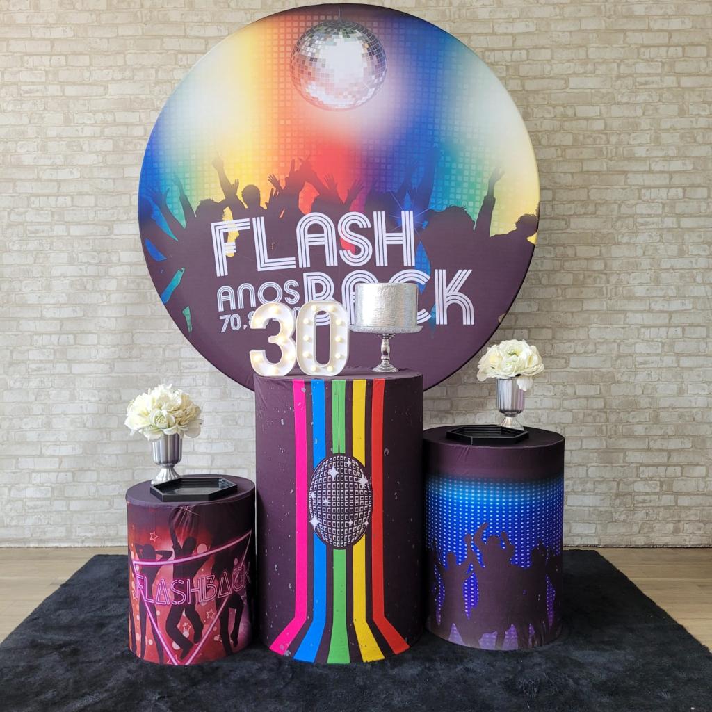 Alugue Tema Para Festa Decoração Flask Back Tecido ( Modelo 2 ) - Tallentos Decorações 