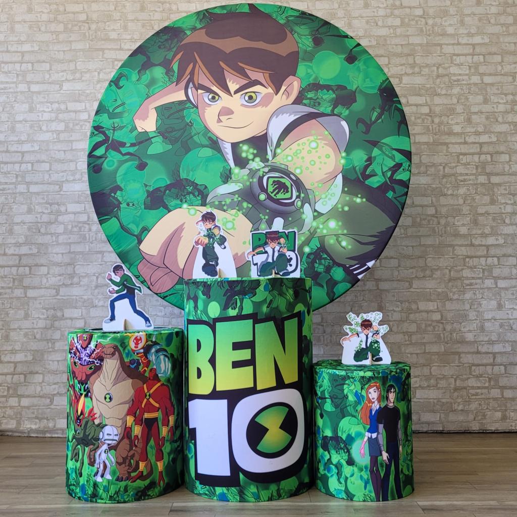 Alugue Tema Para Festa Decoração Ben 10 Tecido ( Modelo 1 ) - Tallentos Decorações 