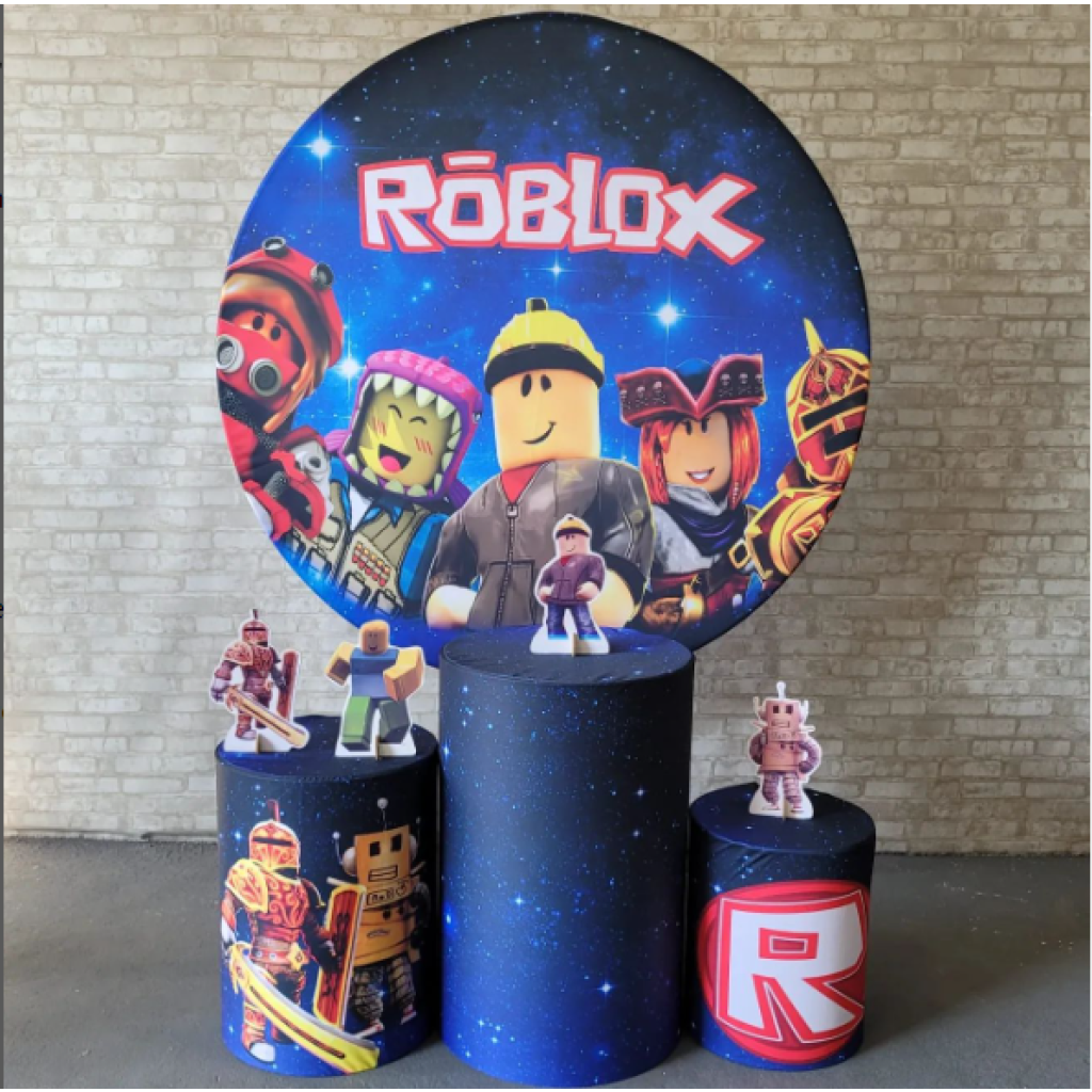 Alugue Tema Para Festa Decoração Roblox Tecido ( Modelo 1 ) - Tallentos Decorações 
