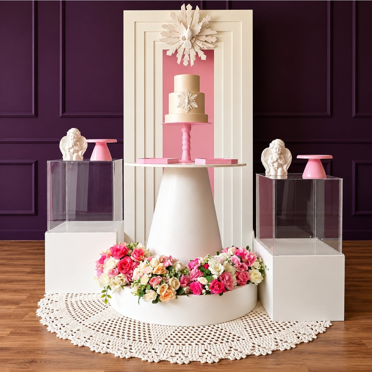 Alugue Tema Para Festa Decoração Batizado Tecido ( Modelo 10) - Tallentos Decorações 