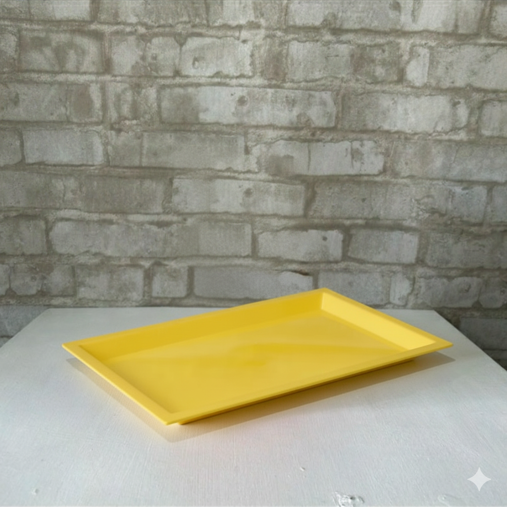 Alugue Bandeja Retangular Amarelo - Amarelo - Tallentos Decorações 