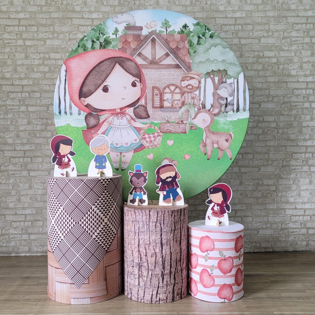 Alugue Tema Para Festa Decoração Chapeuzinho Vermelho Tecido ( Modelo 1 ) - Tallentos Decorações 