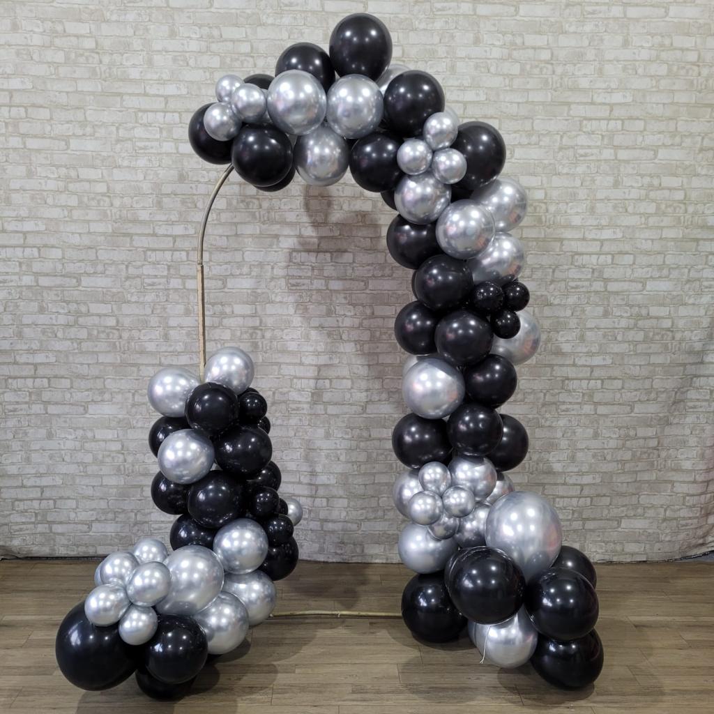 Compre Balão Para Festa Decoração 4 Metros Preto E Prata ( Cores Metalizadas ) - Tallentos Decorações 
