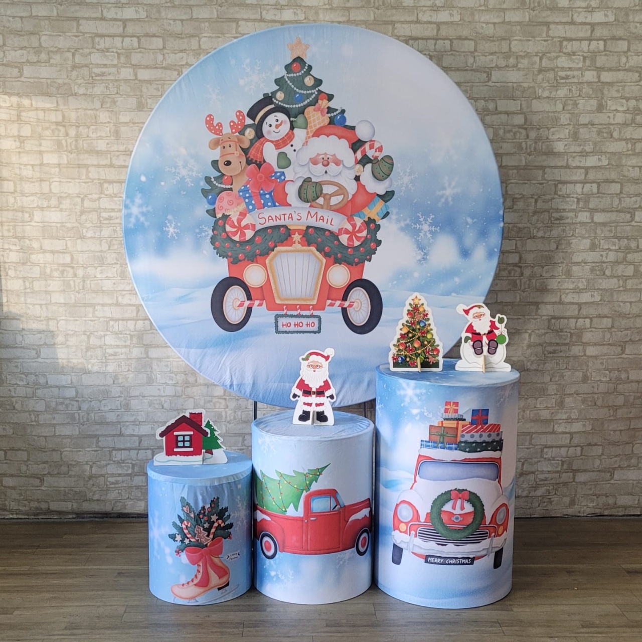 Alugue Tema Para Festa Decoração Natal Tecido ( Modelo 9 ) - Tallentos Decorações 