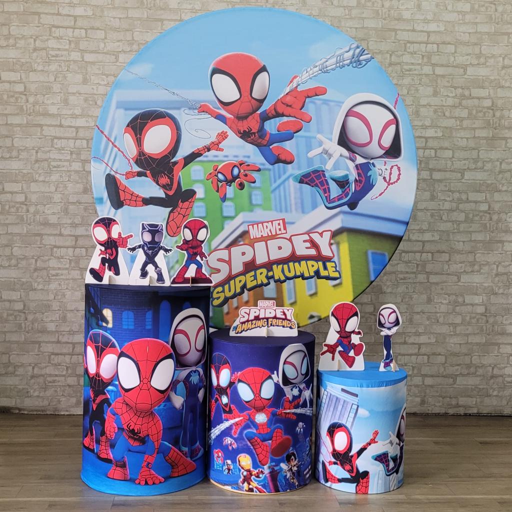 Alugue Tema Para Festa Decoração Spidey E Seus Amigos Tecido ( Modelo 1 ) - Tallentos Decorações 