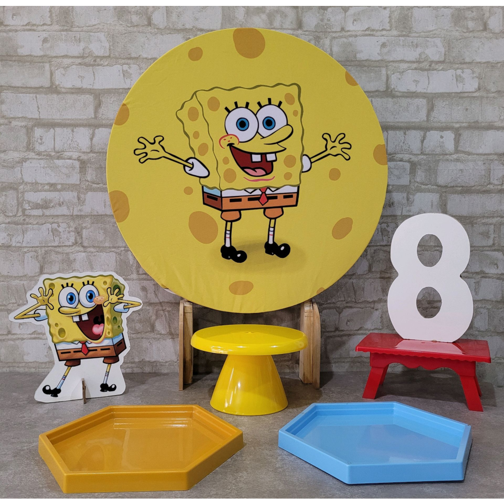 Alugue Tema Para Festa Na Mesa Decoração Bob Esponja - Tallentos Decorações 
